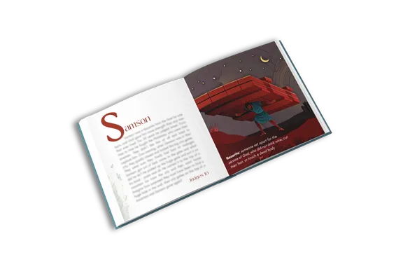 Interior spread, “S is for Samson”.